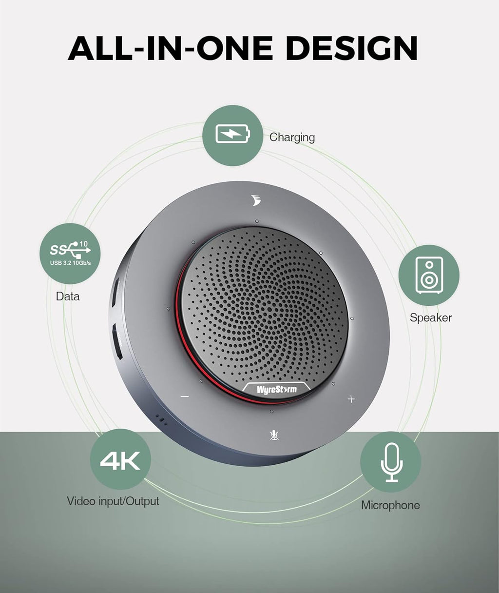 Conference Speaker with 4 Noise-canceling Mics, USB-C Docking Function A67774