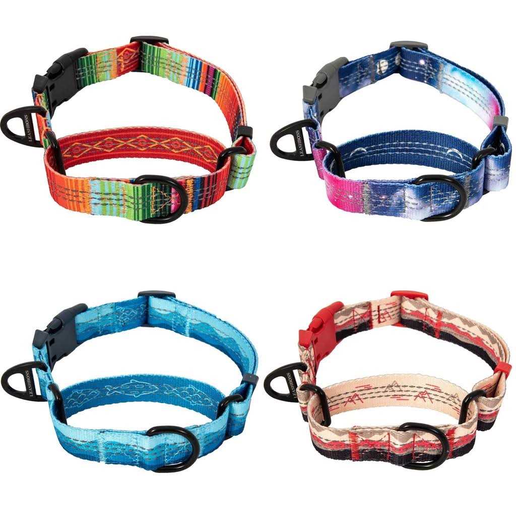 Patterned Fabric Martingale Dog Collar J66061