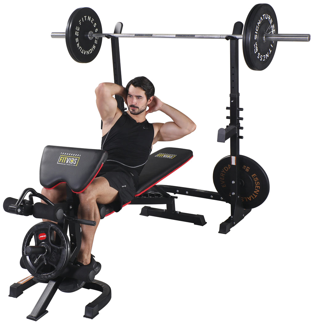Adjustable Olympic Workout Bench with Squat Rack F932385