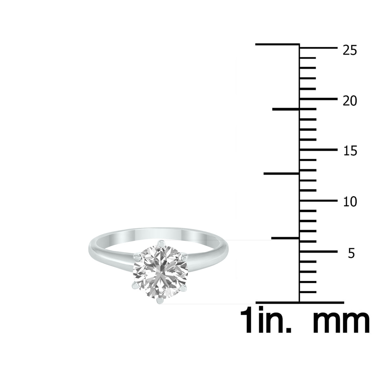 14K White Gold Diamond Solitaire Ring Q8110