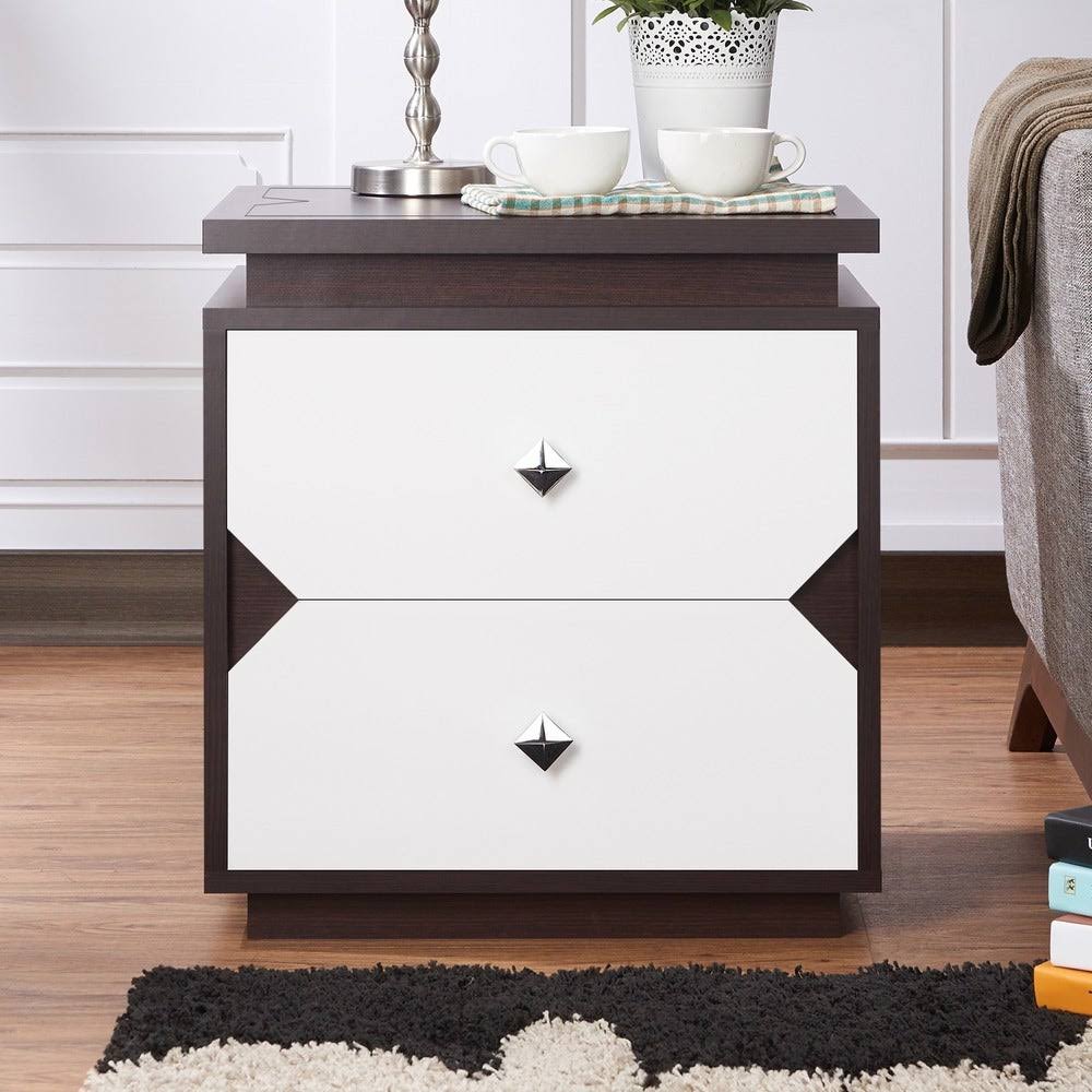 Walnut 2-Drawer End Table Y311