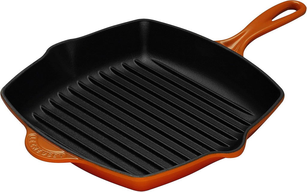 Enameled Cast-Iron 10-1/4-Inch Square Skillet Grill R863