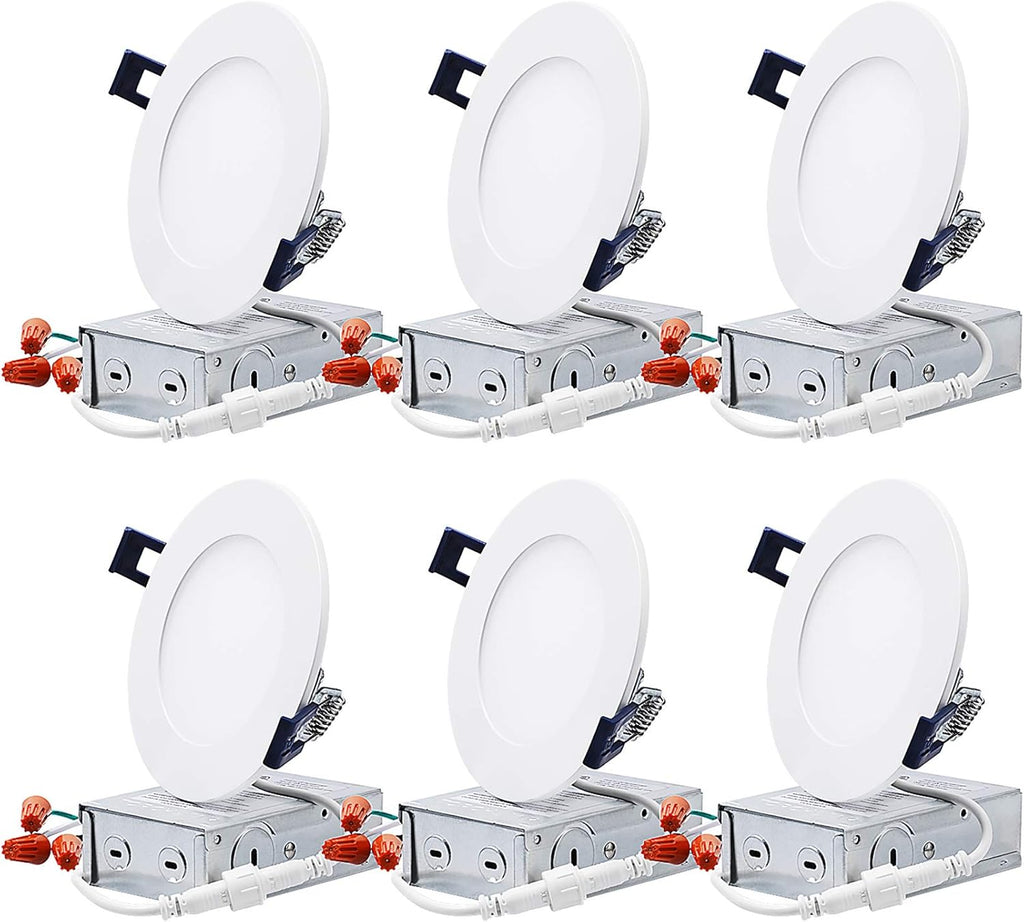4 Inch Selectable Dimmable Ultra-Thin LED Recessed Light, Pack of 6 M406489