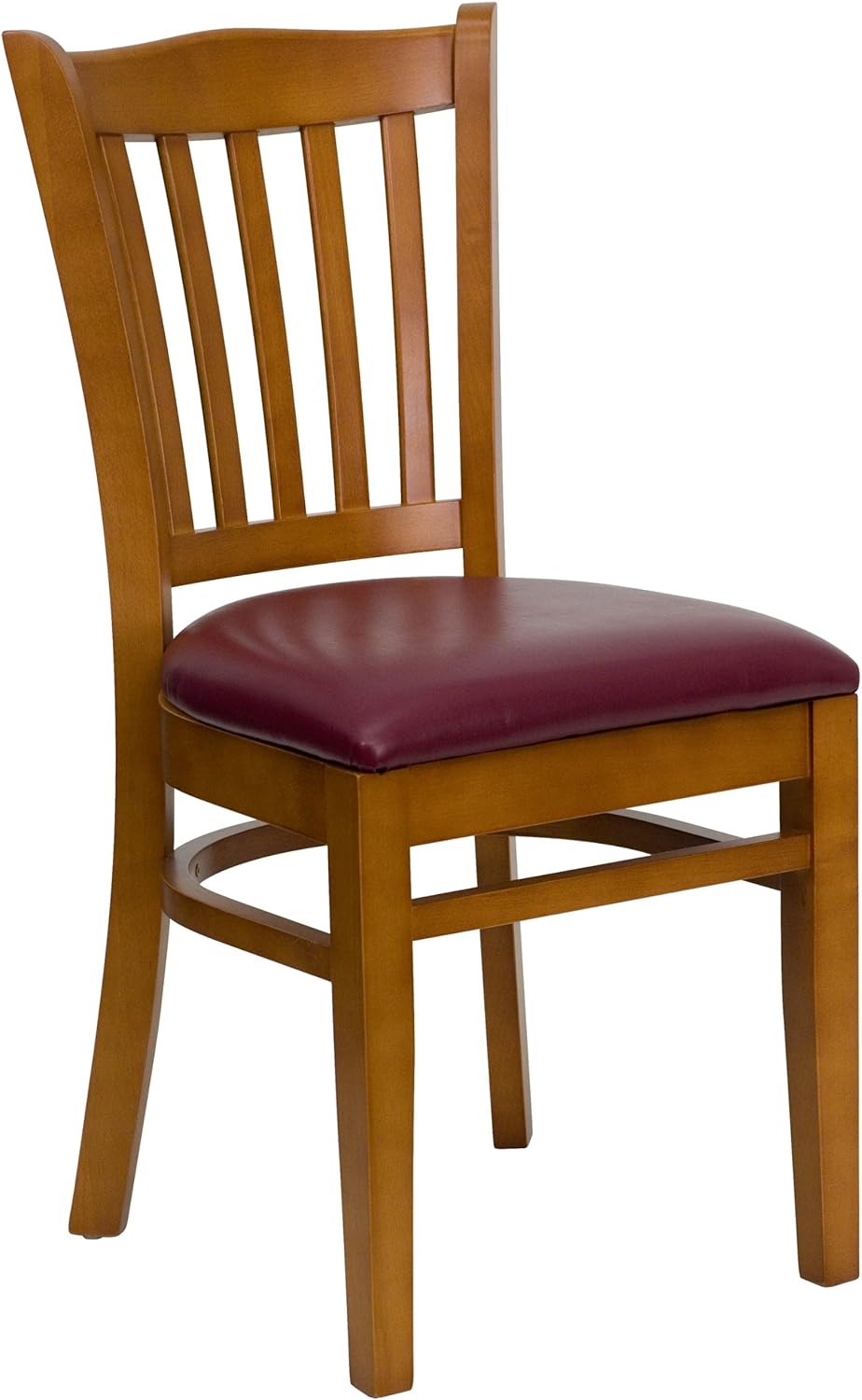 Vertical Slat Back Mahogany Wood Restaurant Chair X43630
