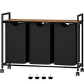 3 Pull Out Removable Laundry Sorter Bags Rolling Laundry Hamper with Wheels M981747