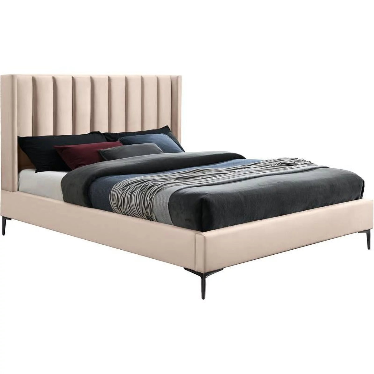 Pink Velvet King Bed F477414