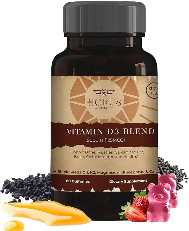 Sugar Free Vitamin D3 5000 IU Gummies with Black Seed Oil J7946