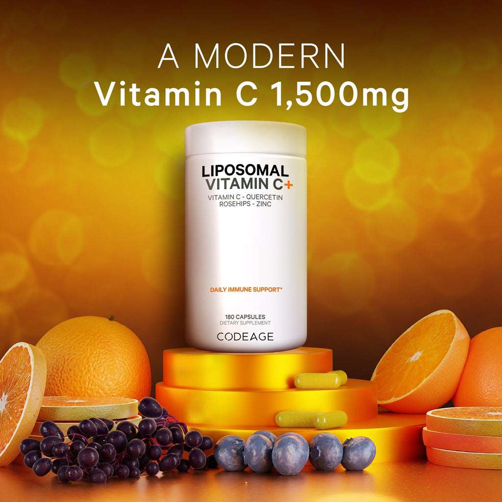 Liposomal Vitamin C 1500mg with Zinc, Elderberry, Quercetin & Rose Hips, 180 ct N4933