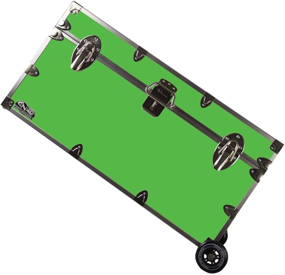 Large 32 x 18 x 16.5 Inches Lockable Footlocker with Wheels X9610