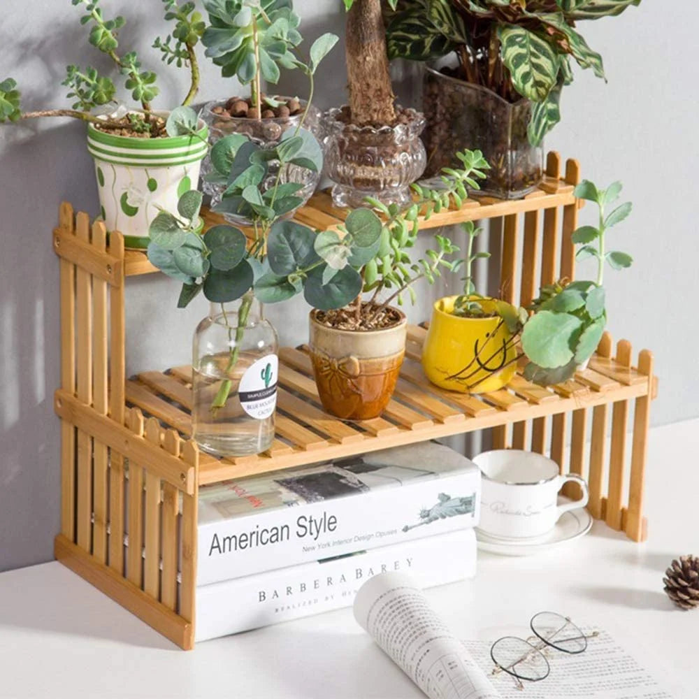 2-Tier Wooden Plant Stand H348