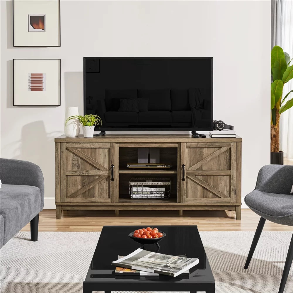 Rustic Oak Storage TV Stand B36434