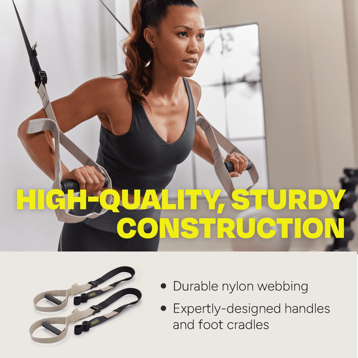 Bodyweight Training Straps with Door Anchors, Sand Brown, 2-Pack O660