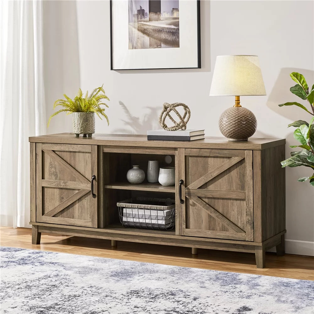 Rustic Oak Storage TV Stand B36434