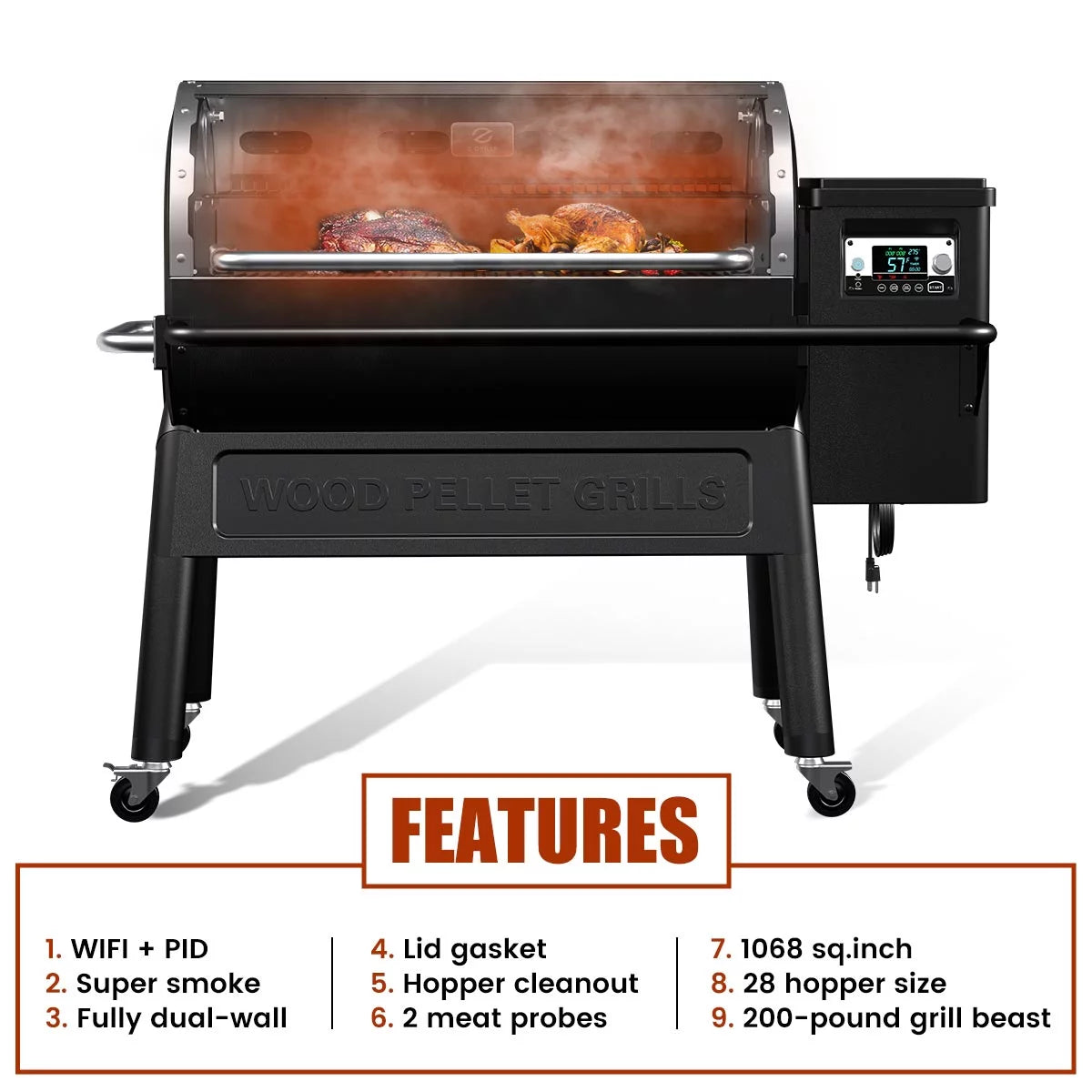 Wood Pellet Grill & Smoker with WiFi H4785