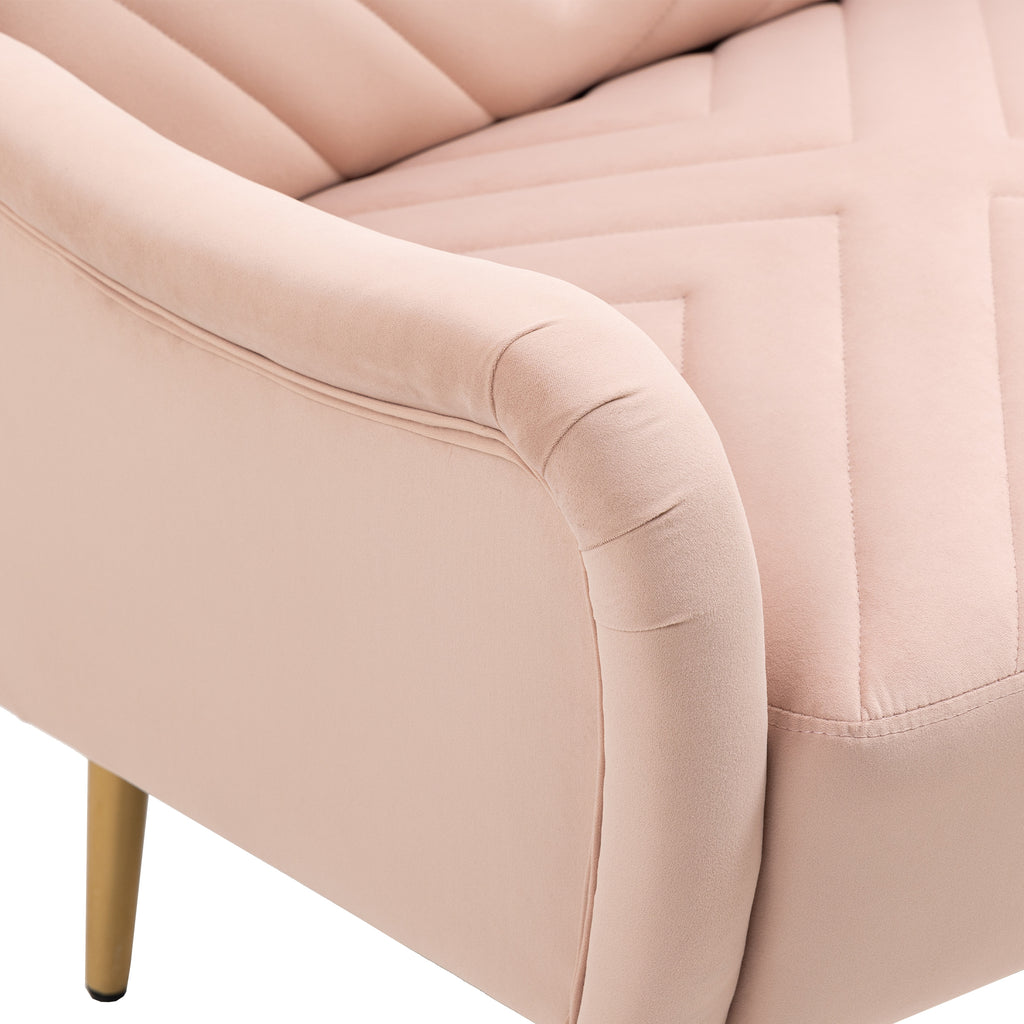 Velvet Single Sofa Chair with Rose Golden Metal Legs X6932