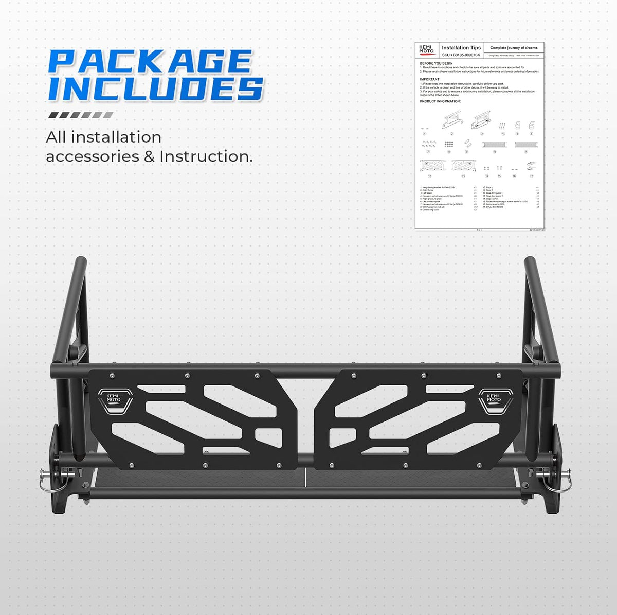 Black Steel Cargo Bed Extender A43979