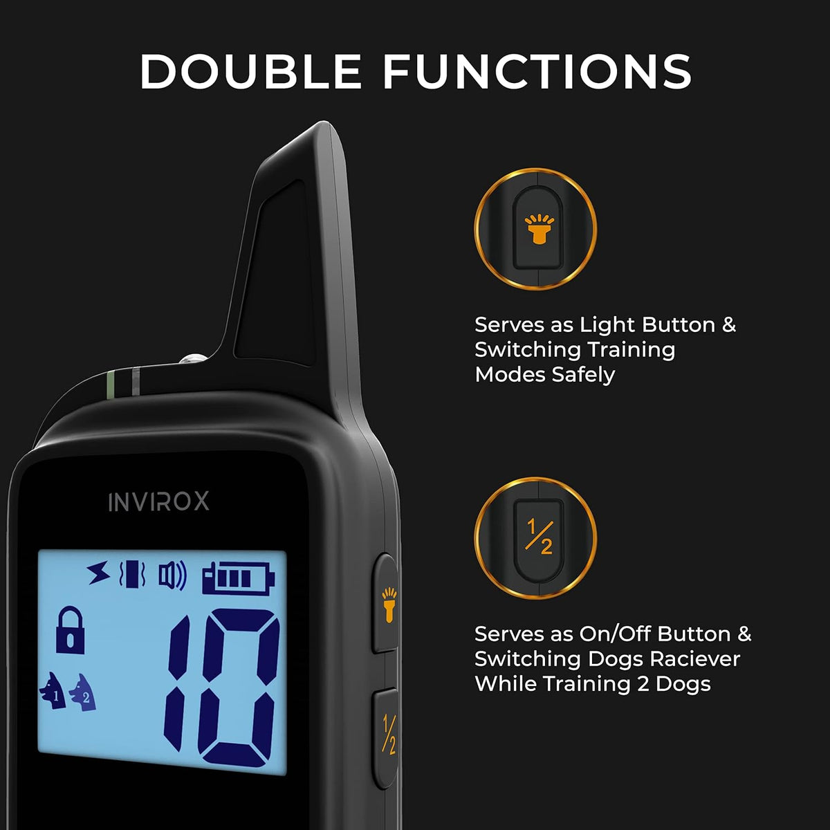 2 Pack Rechargeable Dog Training Collar with 2 Collars V9830
