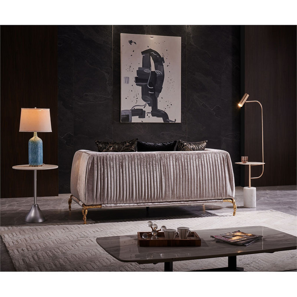Ivory and Black Upholstered 3 PC Sofa Set S431