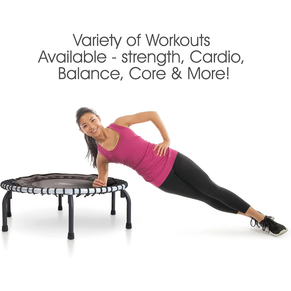 39" Fitness Trampoline with Handle Bar and 30 Adjustable Bungees I693985