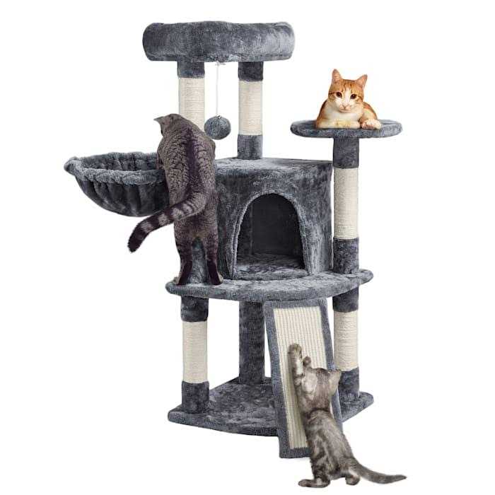 Plush Cat Tree Condo with Basket W6588