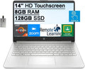14" HD Touchscreen Laptop, AMD Ryzen 3, 8GB RAM, 128GB SSD, Silver M651194