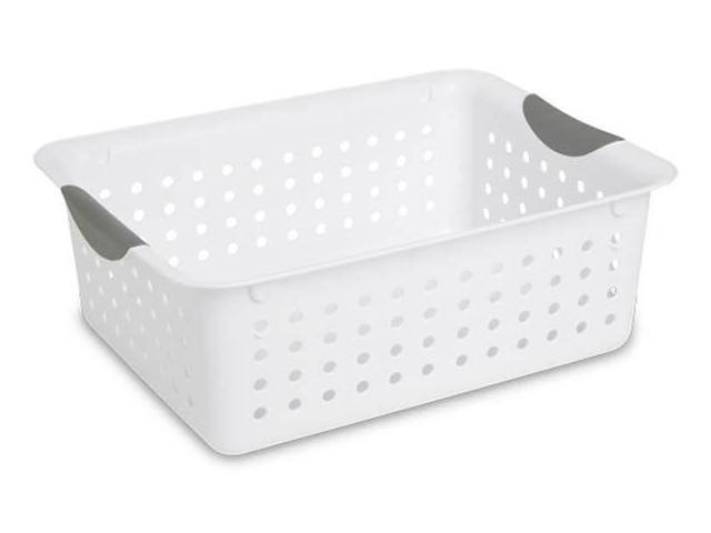 Medium Plastic Storage Organizer Basket White (72 Pack) D193