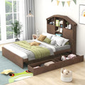 Grey Twin Size Solid Wood Canopy Daybed with 3 Storage Drawers V84857