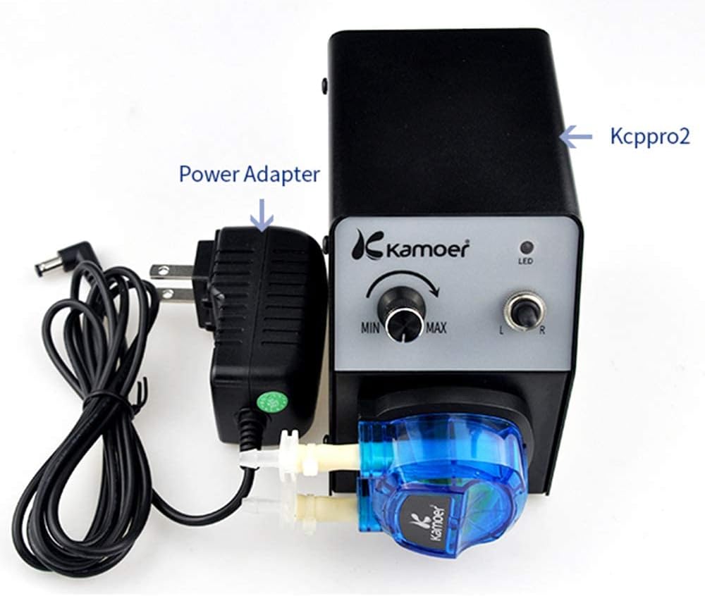 Peristaltic dosing pump 12V variable speed small water pump with pump head, Norprene tube 3.2mm×6.4mm, 40-210ml/min, with power adapter K5443