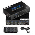 4-Port USB 3.0 KVM Switch HDMI 4K 60Hz with USB Peripheral Hub and IR Remote A8611
