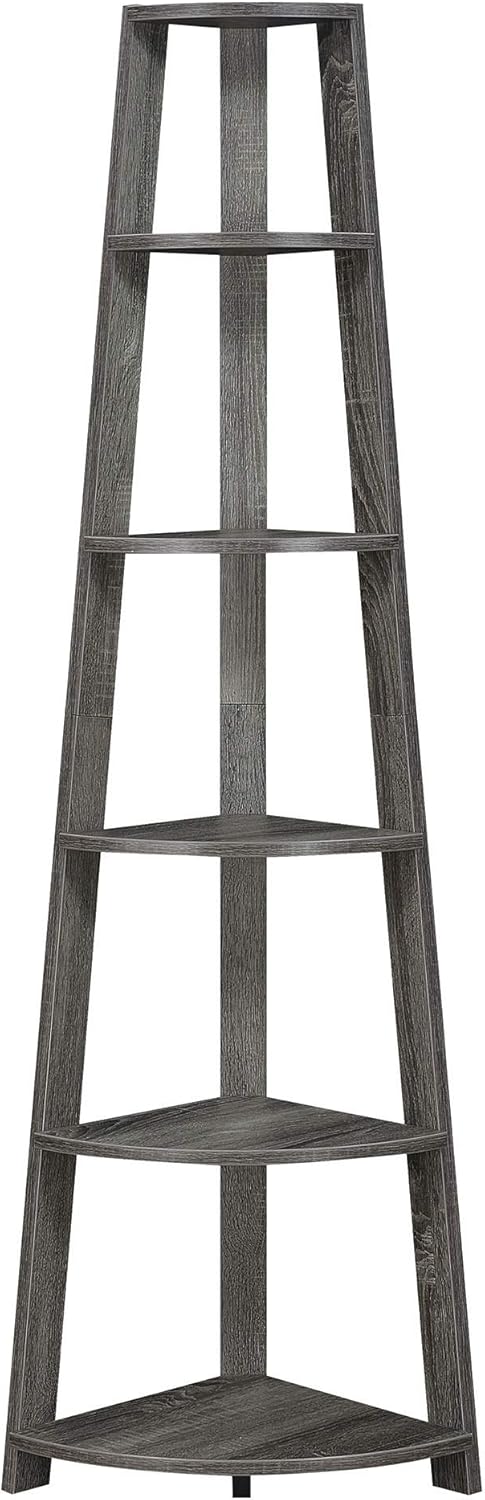 Black 5 Tier Corner Bookcase E288383