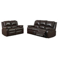 Dark Brown Faux Leather 2-Piece Sofa Set Y26634