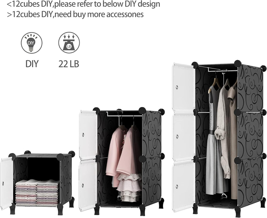 Portable Closet 12 Cube Storage Organizer Cabinet N283028