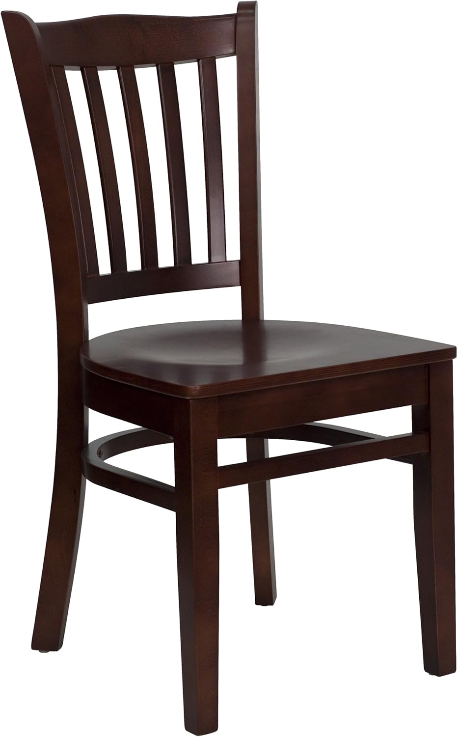 Vertical Slat Back Mahogany Wood Restaurant Chair X43630