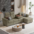 Light Gray L-shaped Sectional Sofa with Ottoman G26441