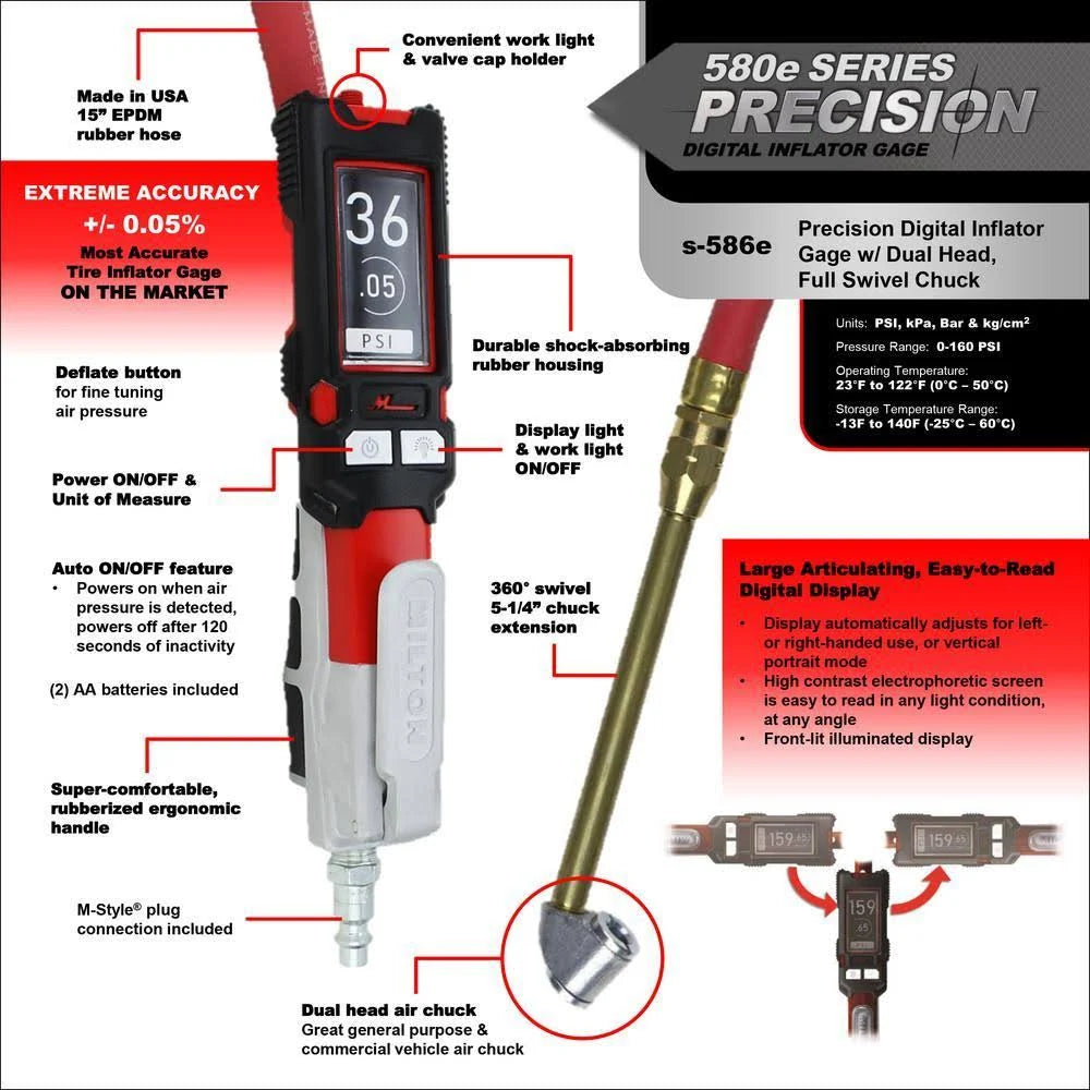 Precision Digital Inflator with Dual Chuck Pressure Gauge P54324