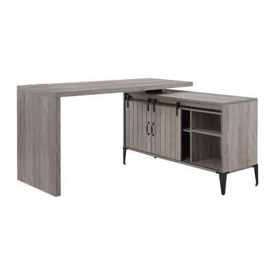 L-Shaped Computer Desk with Cabinet Shelf N1668
