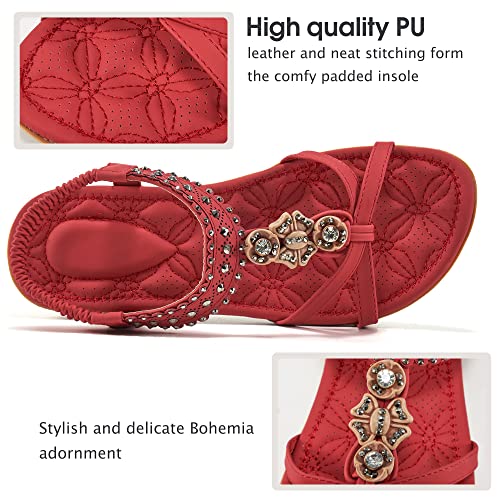 Women's Sandals with Non Slip Bohemian Flats Z68435