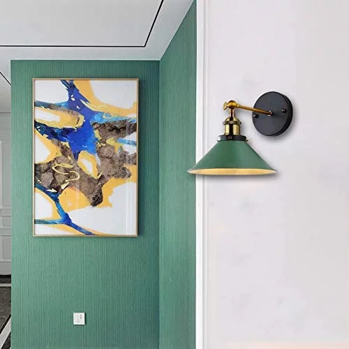 Dark Green 2-Lights Battery Wall Sconce Light Fixture R557