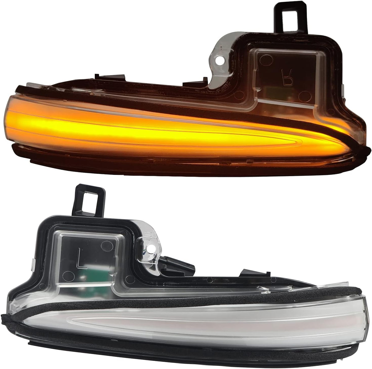 LED Side Mirrors Sequential Dynamic Turn Signal Lights Set of 2 Smoked Black C5217