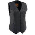 Ladies Black Lightweight Leather Vest U11909