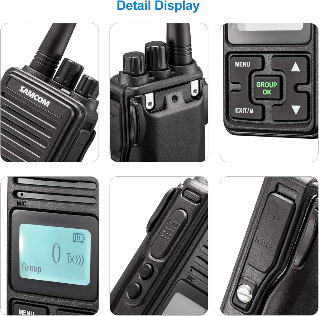 6 Packs UHF Two Way Radios with Earpieces H7256