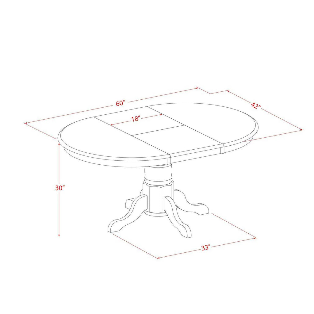 5 Piece Oval Dining Table and 4 Upholstered Chairs C584427