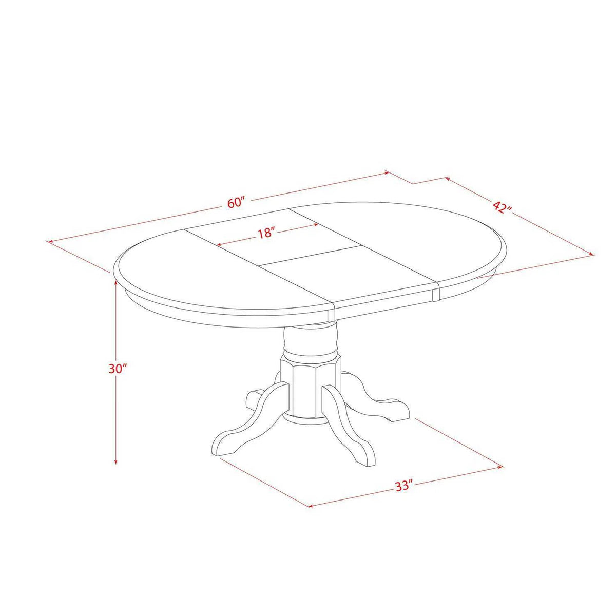 5 Piece Oval Dining Table and 4 Upholstered Chairs C584427