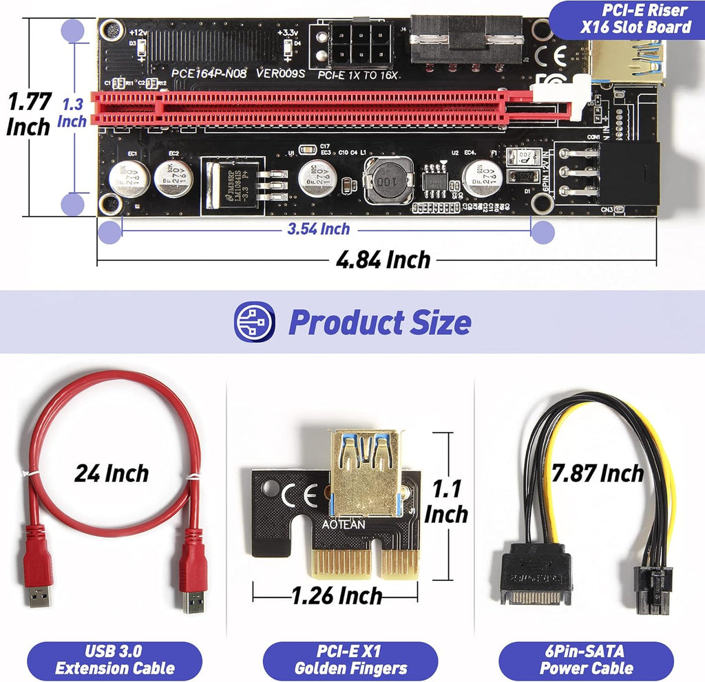PCIE Riser Express Cable 1X to 16X 6 Pack G623146