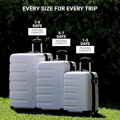 Hardside Expandable Luggage with Spinner Wheels, White, Carry-On 19-Inch F894769