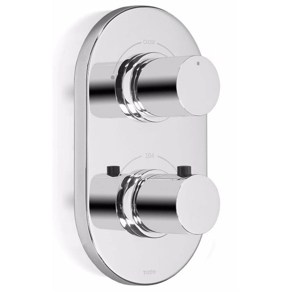 Polished Chrome Thermostatic Mixing Valve Trim with Dual Volume Control Q409651