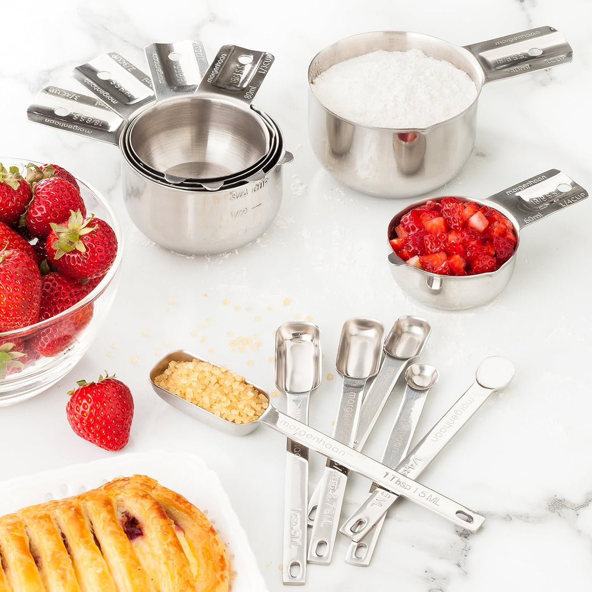18-Piece Stainless Steel Measuring Cups and Spoons Set A49695