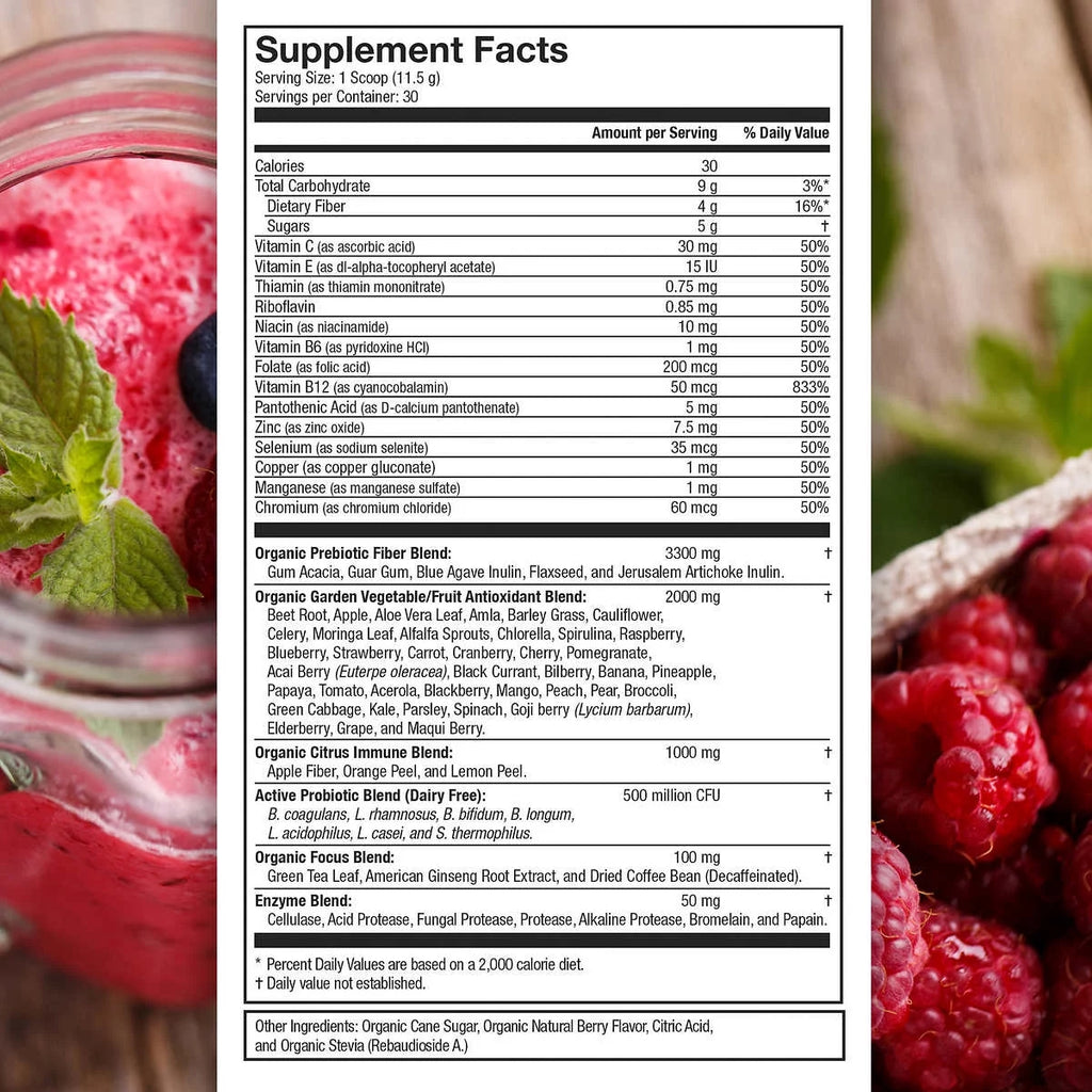 USDA Organic Super Fruit & Veggie Powder, 12.2 Ounces S2345