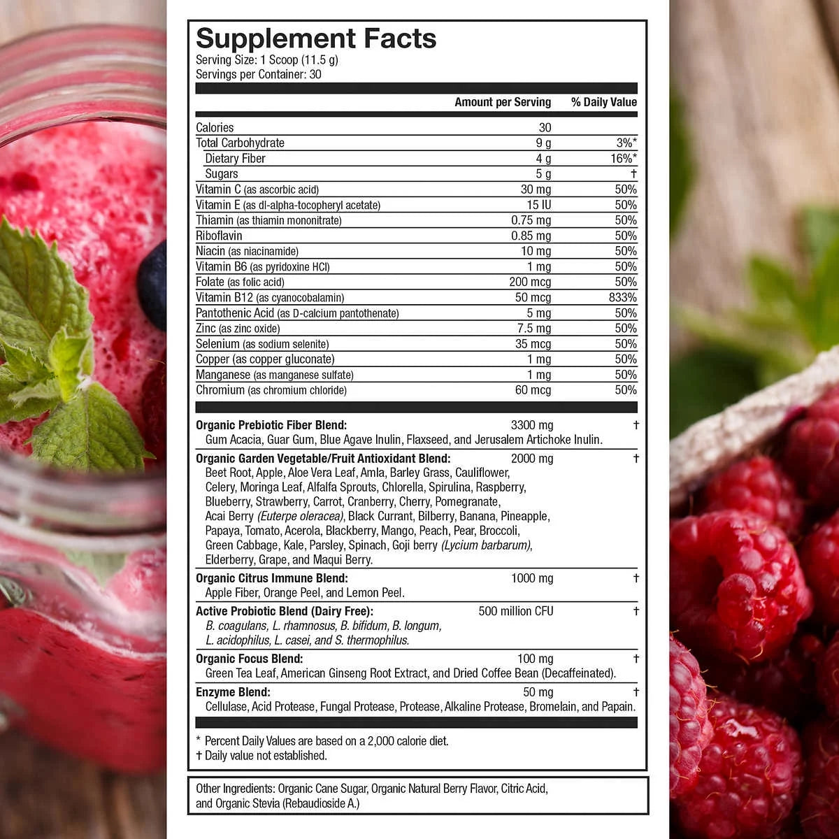 USDA Organic Super Fruit & Veggie Powder, 12.2 Ounces S2345
