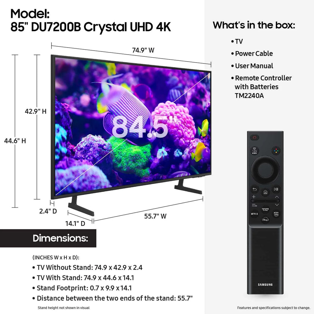 85” Class Crystal UHD 4K Smart TV S1472